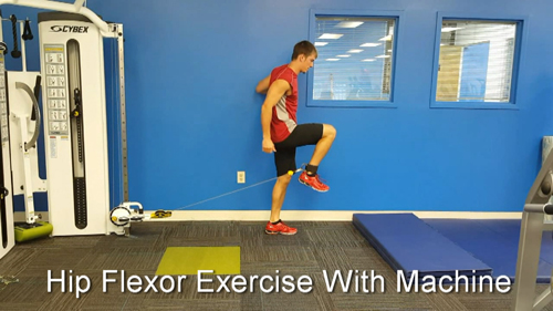 hip or thigh flexor exercise with weights